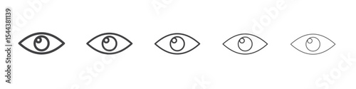 Eye icon vector outline set illustration sign