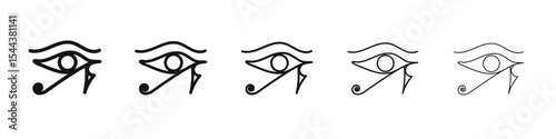 Eye of Horus Egypt Deity icon vector outline set illustration sign