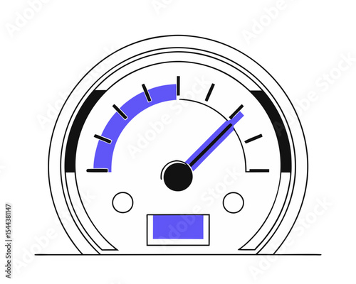 Modern speedometer gauge meter indicator silhouette