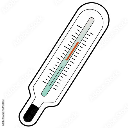 Medical thermometer silhouette illustration simple design vector graphic