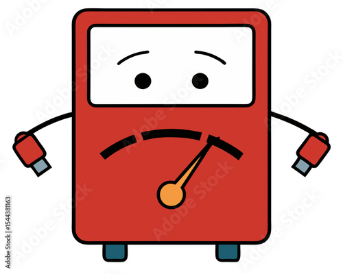 Red gauge meter character silhouette with usb plugs