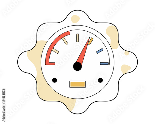 Abstract fuel gauge meter indicator silhouette illustration