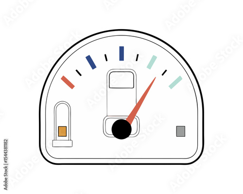 Simple car fuel gauge meter indicator silhouette illustration