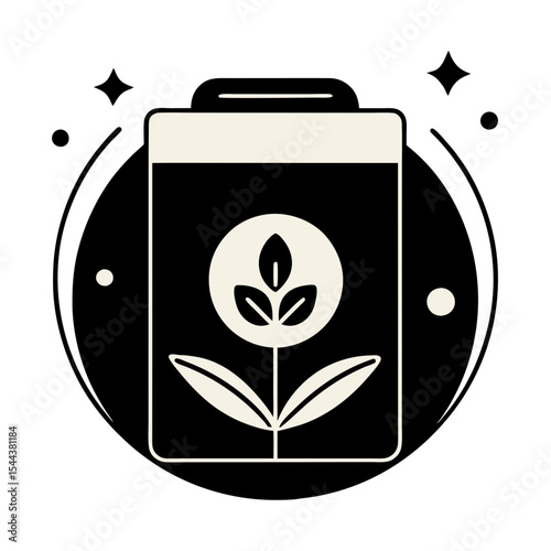 Minimalist plant in a pot silhouette icon design