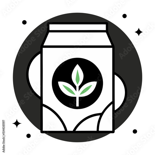 Plant based beverage carton silhouette icon graphic design