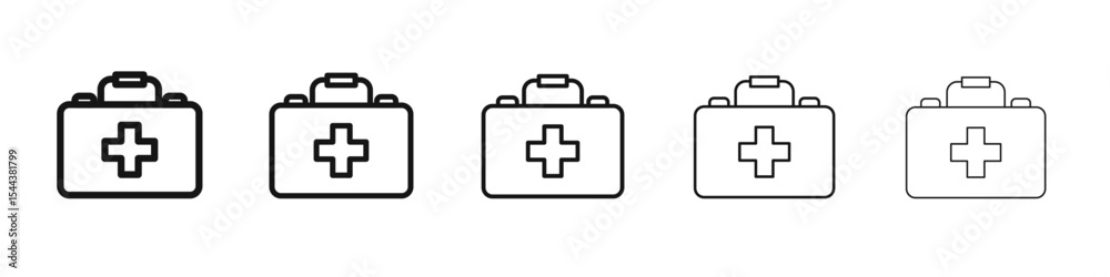 First aid icon vector outline set illustration sign First aid icon vector outline set illustration sign