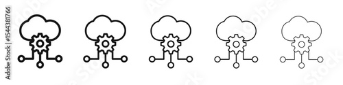 fintech industry icon vector outline set illustration sign