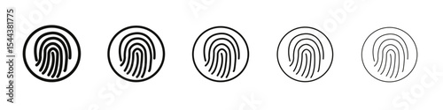 Fingerprint Icon vector outline set illustration sign