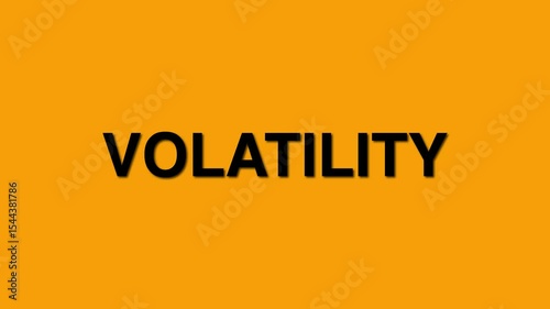 Volatility elegant text animation. business concept with beautiful yellow background