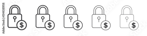 Fixed price icon vector outline set illustration sign
