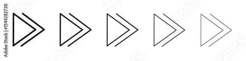 Forward icon vector outline set illustration sign