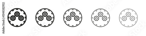 function icon vector outline set illustration sign