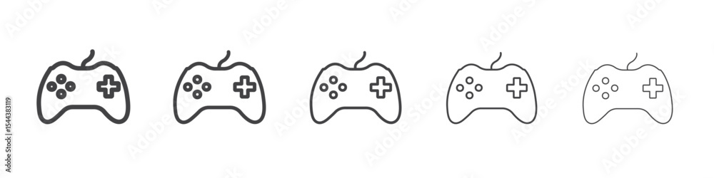 Gamepad icon vector outline set illustration sign Gamepad icon vector outline set illustration sign