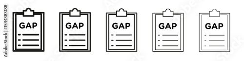 Gap icon vector outline set illustration sign