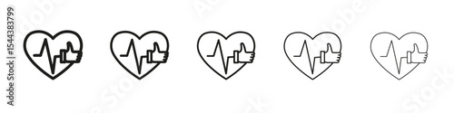 Good health icon vector outline set illustration sign