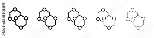 Graphene icon vector outline set illustration sign