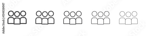 Group icon vector outline set illustration sign