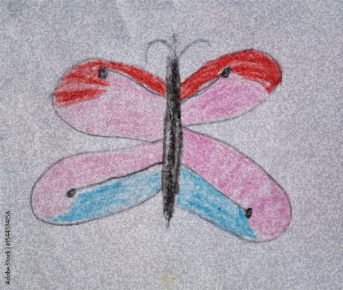 Vibrant Hand-Drawn Butterfly Illustration