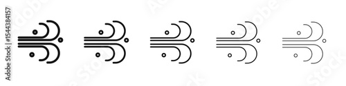gust icon vector outline set illustration sign
