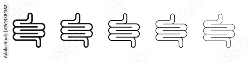 Gut icon vector outline set illustration sign