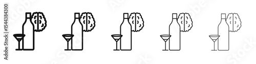 Habits Psychology icon vector outline set illustration sign