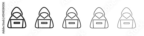 Hacker icon vector outline set illustration sign