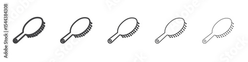 Hair brush icon vector outline set illustration sign