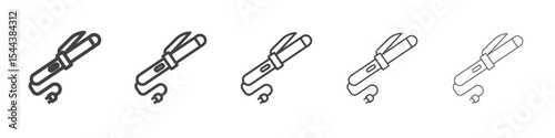 Hair curler icon vector outline set illustration sign
