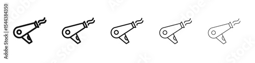Hairdryer icon vector outline set illustration sign
