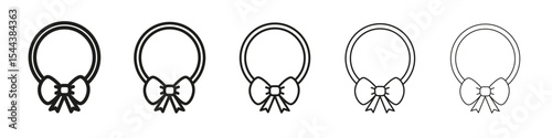 Hair tie icon vector outline set illustration sign