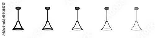 Hanging light icon vector outline set illustration sign