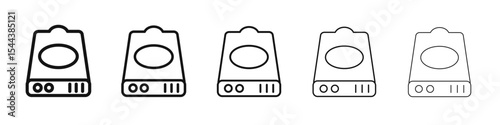 Hard Disk icon vector outline set illustration sign
