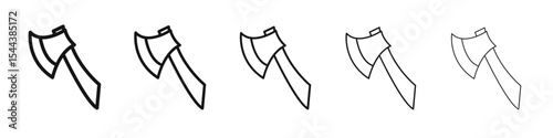 Hatchet icon vector outline set illustration sign