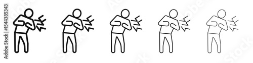 Heart attack icon vector outline set illustration sign