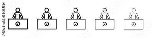 Help desk information icon vector outline set illustration sign