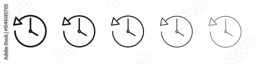 History icon vector outline set illustration sign