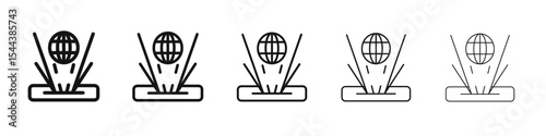 Holographic Display icon vector outline set illustration sign