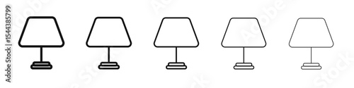 Home light icon vector outline set illustration sign