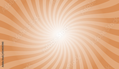 Persian Orange Radial Retro Glowing Rays Banner. Abstract Retro Whirlwind Starburst Vector Abstract Background. Twisted Radial Illustration.