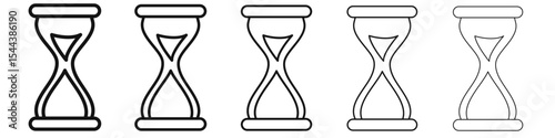 Hourglass icon vector outline set illustration sign