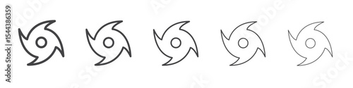 Hurricane icon vector outline set illustration sign