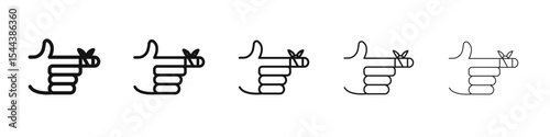hurted finger bandage icon vector outline set illustration sign