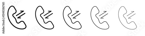 incoming outgoing calls icon vector outline set illustration sign