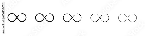 Infinite icon vector outline set illustration sign