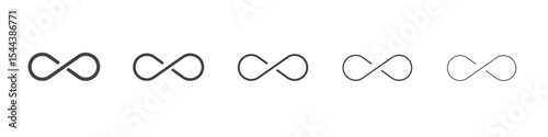 Infinite icon vector outline set illustration sign
