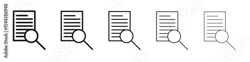 Inspection icon vector outline set illustration sign