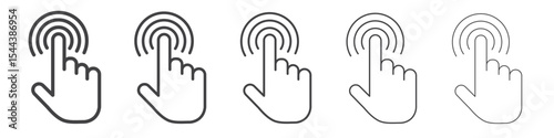 Interactive icon vector outline set illustration sign