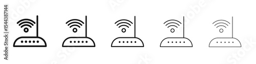 internet router icon vector outline set illustration sign