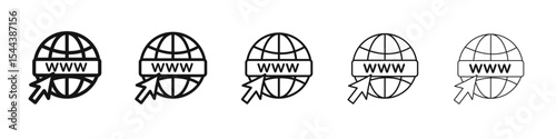 Internet icon vector outline set illustration sign