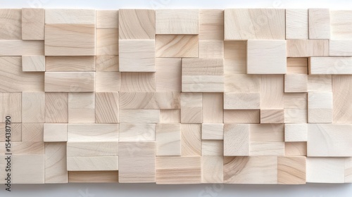 Abstract Wooden Block Wall